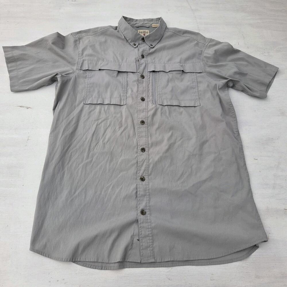 Red Head Brand Co. 2XL Tall Gray Fishing Outdoor Vented Button Up Shirt